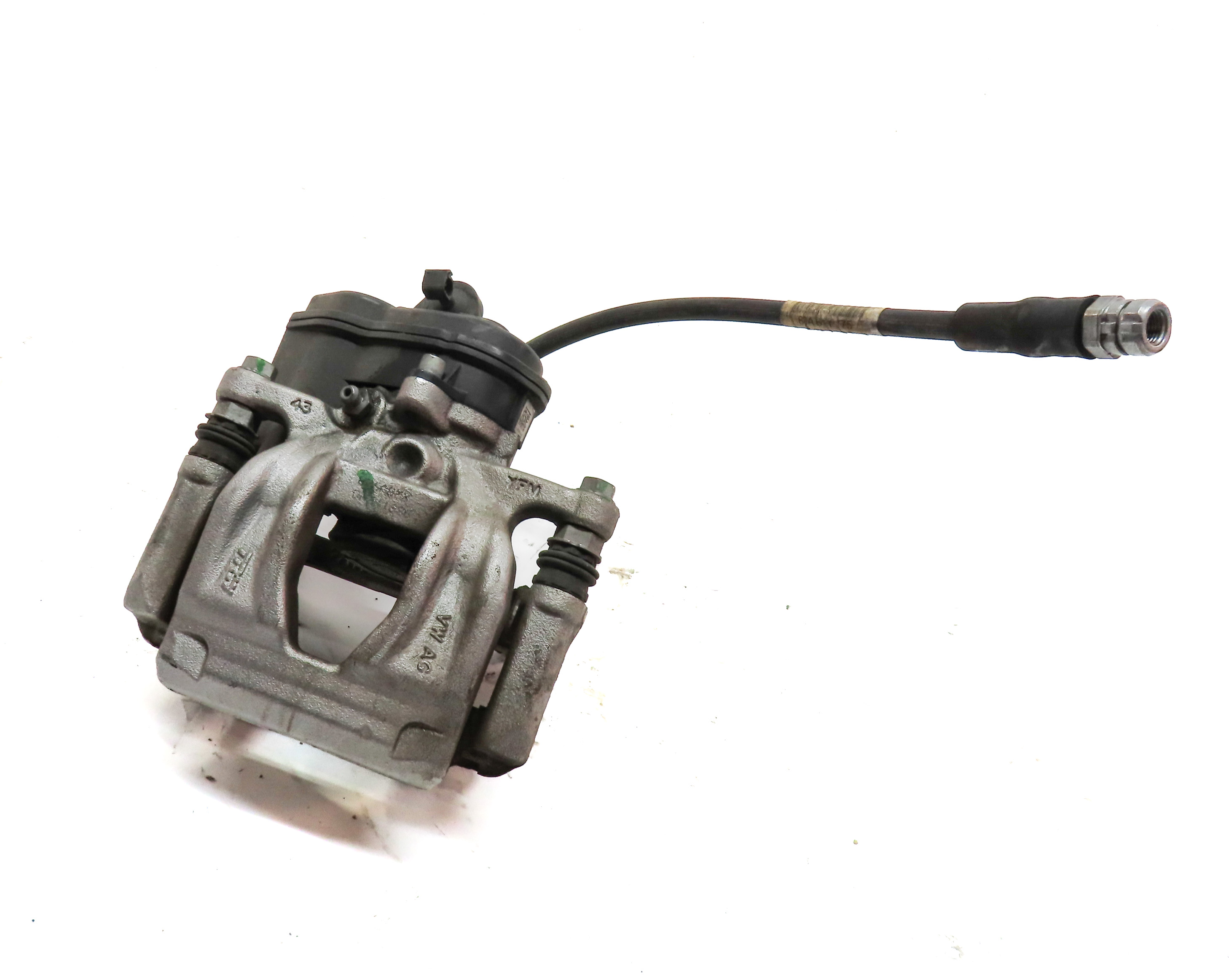 2018-2020 AUDI Q5 (FY 80A) REAR RIGHT PASSENGER BRAKE CALIPER w/ ACTUATOR MOTOR — exact item pictured